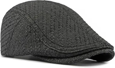 Productafbeelding van Stro Beret - Platte Pet - Zomerse Bescherming - Ademend Geweven Materiaal - 55-59 cm - Natuurstro