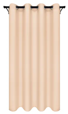 Produktbild von Blickdichte Gardine mit Ösen, Fertig Vorhang, Maße: 140x250 cm, Farbe: Beige