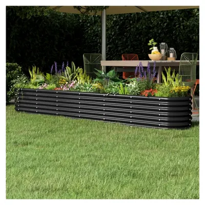 Produktbild von Hochbeet aus Metall für Pflanzen, Kräuter und Blumen 260x40x36 cm Anthrazit