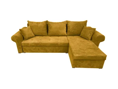 Produktbild von Ecksofa Valentino L-Form mit Schlaffunktion, Cordstoff Zoom 9 Senfgelb