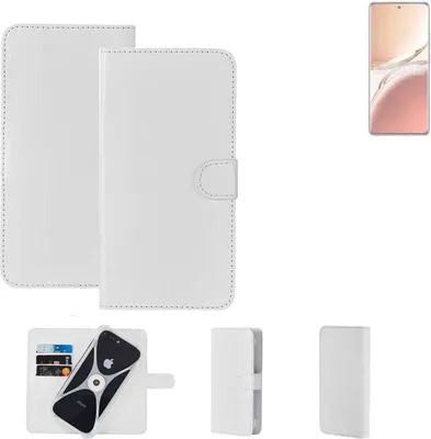 Produktbild von K-S-Trade Handy Hülle Schutz Hülle kompatibel mit Oppo A3 Pro Cover Case Bookstyle Bumper weiß 1x