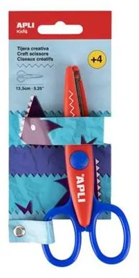 Produktbild von Kreativschere "Zick-Zack", blau-rot, gezahnt, 13,5 cm, APLI 20000