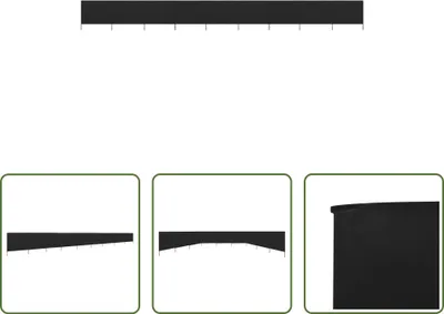 Immagine prodotto di The Living Store 9 pezzi di tessuto frangivento 1200 x 160 cm nero