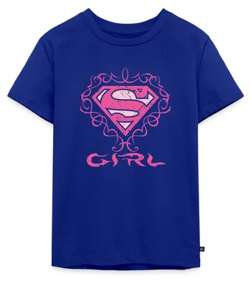 Produktbild von Spreadshirt DC Comics Superman Logo Tattoo Girl Kinder Premium T-Shirt, 98/104 (2 Jahre), Royalblau