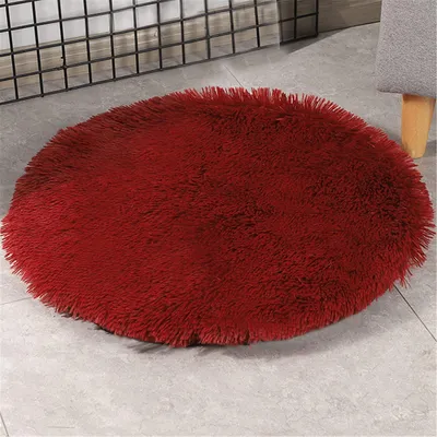 Obrázek produktu pro Podložka pro psy, pelíšek pro domácí mazlíčky, omyvatelná, měkký plyš, červená, průměr 100 cm