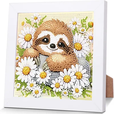 Obrázok produktu pre Sada na maľovanie diamantmi, motív: dieťa s ťažkým nosom, s rámom, 18x18 cm