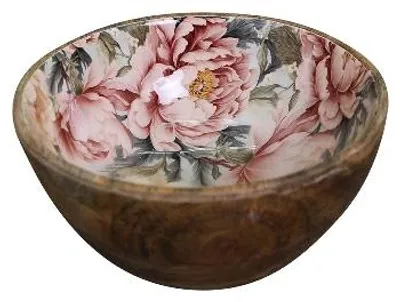 Produktbild von Schale LesFleurs, rosa, Mango Holz, 10x10x4,5 cm