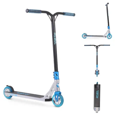 Produktbild von Byox Kinderroller Rebel, Aluminium, ABEC-9 Lager, Stahllenker, PolyurethanRäder, Bremse blau
