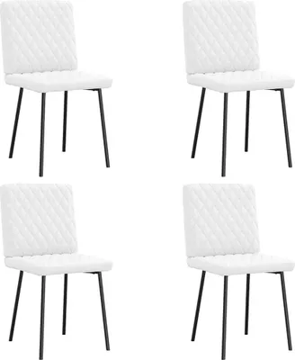 Image de Chaises à manger lot de 4 blanc similicuir