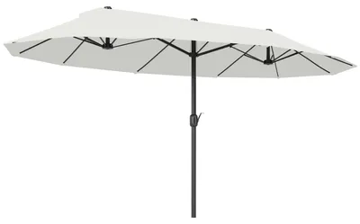 Imagen del producto de Outsunny - Sombrilla para jardín, exterior, con tejido de poliéster, 4.6 x 2.4 metros, color beige