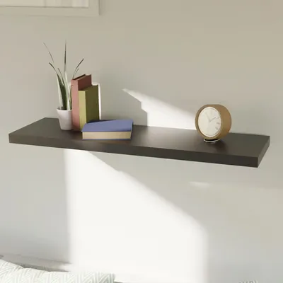 Produktbild von Wandboard Wandregal Regal Schwarz 120cm MDF PVC B120xH3,8xT23,5 cm