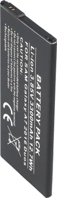 Produktbild von Akku passend für Samsung Galaxy A7 2016 Duos, Li-Ion, 3,85V, 3300mAh, 12,7Wh