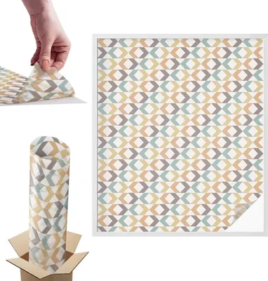 Zdjęcie produktu dla Folia witrażowa do okien - 116x100 cm - Folia witrażowa, dekoracyjna i nieprzezroczysta - Samoprzylepna folia dekoracyjna do szkła w witrażowy wzór - Ochrona przed promieniowaniem UV, łatwa w montażu, dekoracja okna - Geometryczne diamenty