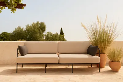 Produktbild von 3 Sitzer Gartensofa Teneryfa auf Metallgestell, Outdoor Stoff