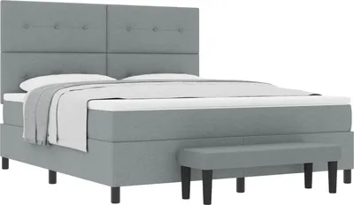 Immagine prodotto di vidaXL Letto a molle con testiera grigio chiaro 180 x 200 cm in tessuto