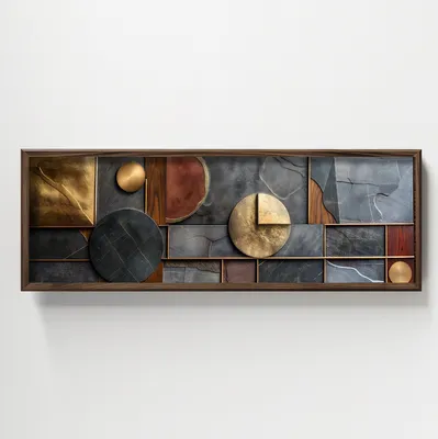 Produktbild von Wallity, HUM020, Dekoratives gerahmtes MDF-Gemälde, Mehrfarbig, 100 % MDF, 120 x 40 x 3,5 cm