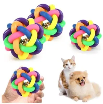 Produktbild von GEFIRE 4 Stück Katzenspielzeug, Bälle, Regenbogenbälle