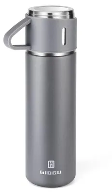 Zdjęcie produktu dla Termos ze stali nierdzewnej z kubkiem, pojemność 500 ml, kolor: szary