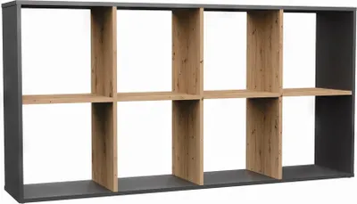 Produktbild von MALAX 2x4 Fachregal für Bücher und Spielzeug | Farbe: Anthrazit/Artisan Oak