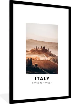 Produktbild von MuchoWow® Gerahmtes Poster Toskana - Italien - Sommer 60x90 cm - Poster mit Schwarzem Bilderrahmen Wandposter Rahmen Foto Bilder - Dekoration - Wandposter Wohnzimmer - Hochwertig
