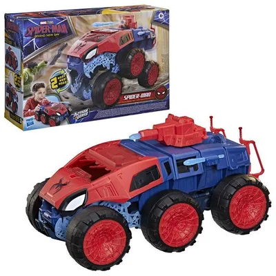 Produktbild von Hasbro Spider-Man Super-Panzer mit Klappmaul, 2-in-1, Figurenset mit 11,5 cm großer Figur und Fahrzeug, ab 4 Jahren