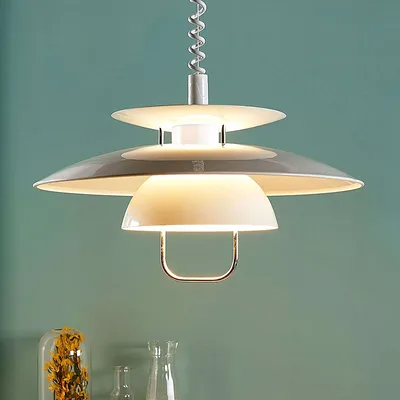 Zdjęcie produktu dla Lampa wisząca Lindby Nadija, biała, 43 cm, regulowana wysokość, E27