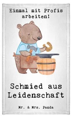 Produktbild von Mr. & Mrs. Panda Handtuch Schmied Leidenschaft - Weiß - Geschenk, buntes, Frotteetuch, Klein, Gäste-WC, Frotteehandtuch