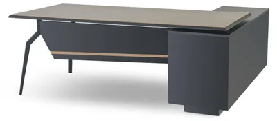 Immagine prodotto di Tavolo da studio nero-marrone tavolo angolare di design mobili da ufficio in legno