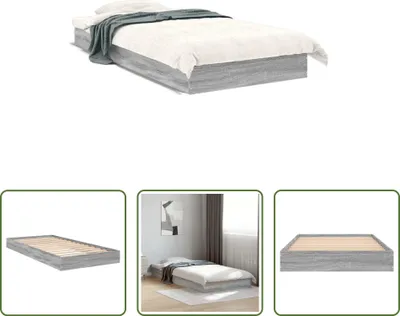 Produktbild von The Living Store Bettgestell Grau Sonoma 75x190 cm Holzwerkstoff