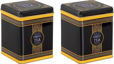 Produktbild von tea4chill Teedosen / Kaffeedosen / Vorratsdosen Set „Finest Tea“, 2 Dosen je 100g, Scharnierdeckel, vintage Design