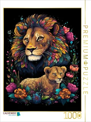 Produktbild von CALVENDO Puzzle Löwen | 1000 Teile Lege-Größe 64x48cm Foto-Puzzle für glückliche Stunden
