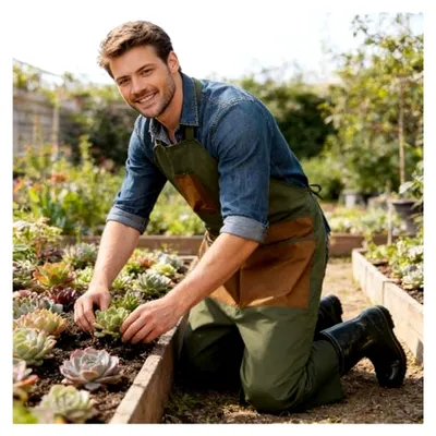 Produktbild von Gartenschürze mit verstellbaren Trägern und Taschen