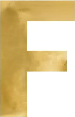 Produktbild von Spiegelbuchstabe „F“, gold, 40x60 cm
