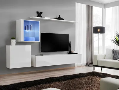 Produktbild von Komplett Set Wohnwand TV-Ständer Hochglanz Luxus Sideboard Weiß Neu Designer