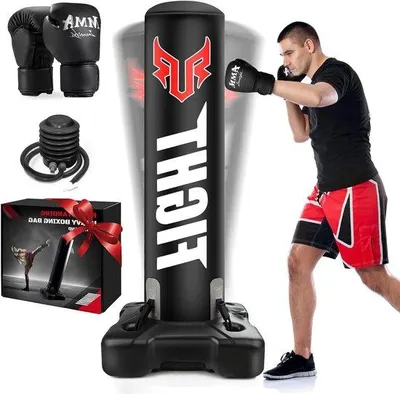 Obrázok produktu pre Stojatý boxovací vak pre dospelých na tréning kickboxu a MMA, čierny