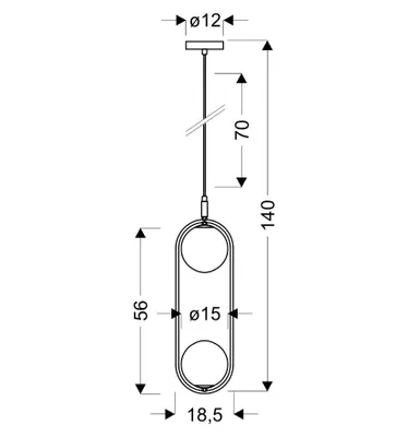 Zdjęcie produktu dla Lampa wisząca CORDEL 2X28W G9 MOSIĄDZ 32-73464 Candellux