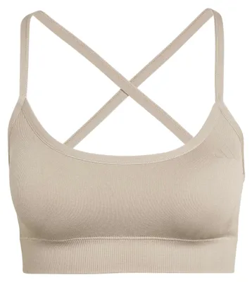 Productafbeelding van Adidas dames sportbeha, "Workout Essentials", licht ondersteunend, met padding, kleur: lichtbeige, maat: X