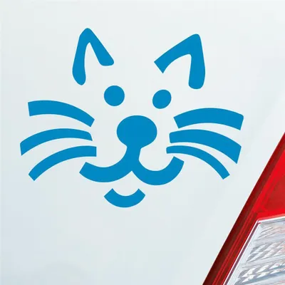Produktbild von Auto Aufkleber Katze Cat Animal Tier Süß Mieze 10x8 cm Hellblau Sticker Heckscheibenaufkleber