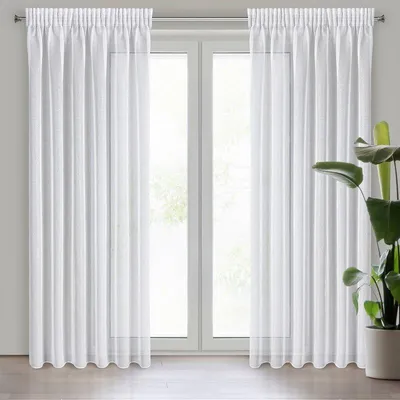 Produktbild von Gardine LENA weiß silber 140x270 cm  Kräuselband