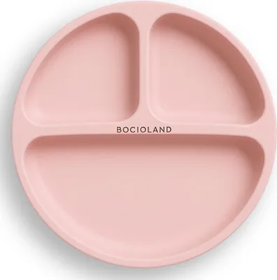 Produktbild von Silikonuntertasse mit Skala und Saugnäpfen Rosa / Bocioland