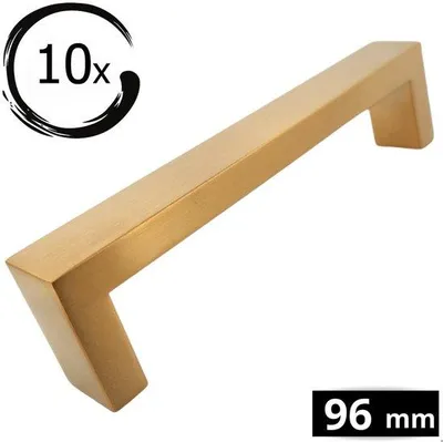 Productafbeelding van By MJM Atlanta kastgrepen set van 10 – 96mm boormaat – RVS goudkleurig
