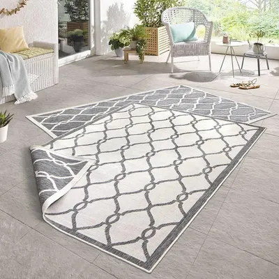 Zdjęcie produktu dla Szary dywan dwustronny, płaskotkany 200x290 cm