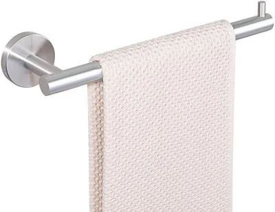 Obrázek produktu pro Nerezový nástěnný držák na ručníky 304 s otvorem, 25 cm, kartáčovaný, poniklovaný