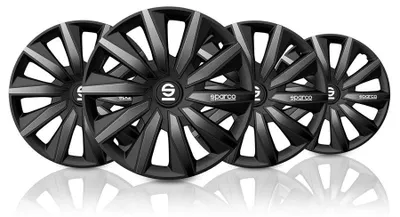 Produktbild von Radkappen Schwarz Schwarz/Grau Radzierblenden Radblenden SPC1583BKGR SPARCO