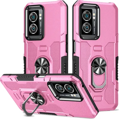 Produktbild von OPPO A57 Hülle, Dual Layer Robuste Rüstung Ringhalter Ständer Schutzhülle für OPPO A57 5G/4G Pink