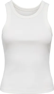 Image de Débardeur pour femmes ONLY - ONLVAL LIFE TANKTOP, coton, col rond, coupe ajustée, blanc, taille S