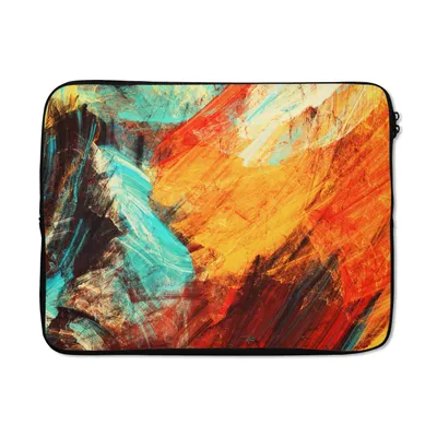 Produktbild von MuchoWow® Laptop Hülle 17 Zoll Laptoptasche Gemälde - Abstrakt - Öl - Zipper - Schutzabdeckung