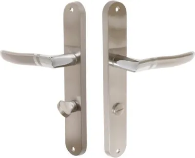 Image de Poignée de porte B-Harko CORNUS 72WC, nickel satiné/chrome