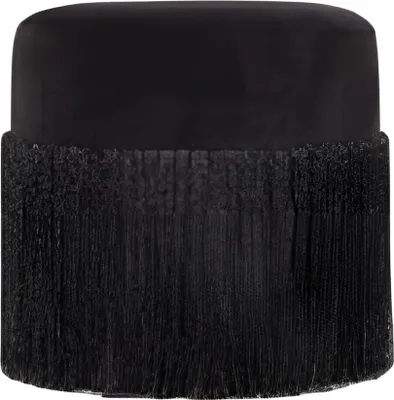 Immagine prodotto di Pouf imbottito nero Struttura in legno di design Eleganti mobili in tessuto