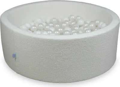 Zdjęcie produktu dla Suchy basen 110x40 Boucle Biały 500 piłek: białe,perłowe